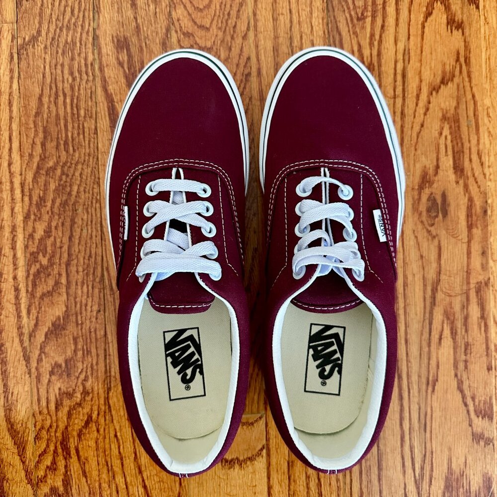 Vans Authentic Shoe Burgundy Size 9.5W/8M - Picture 2 of 7